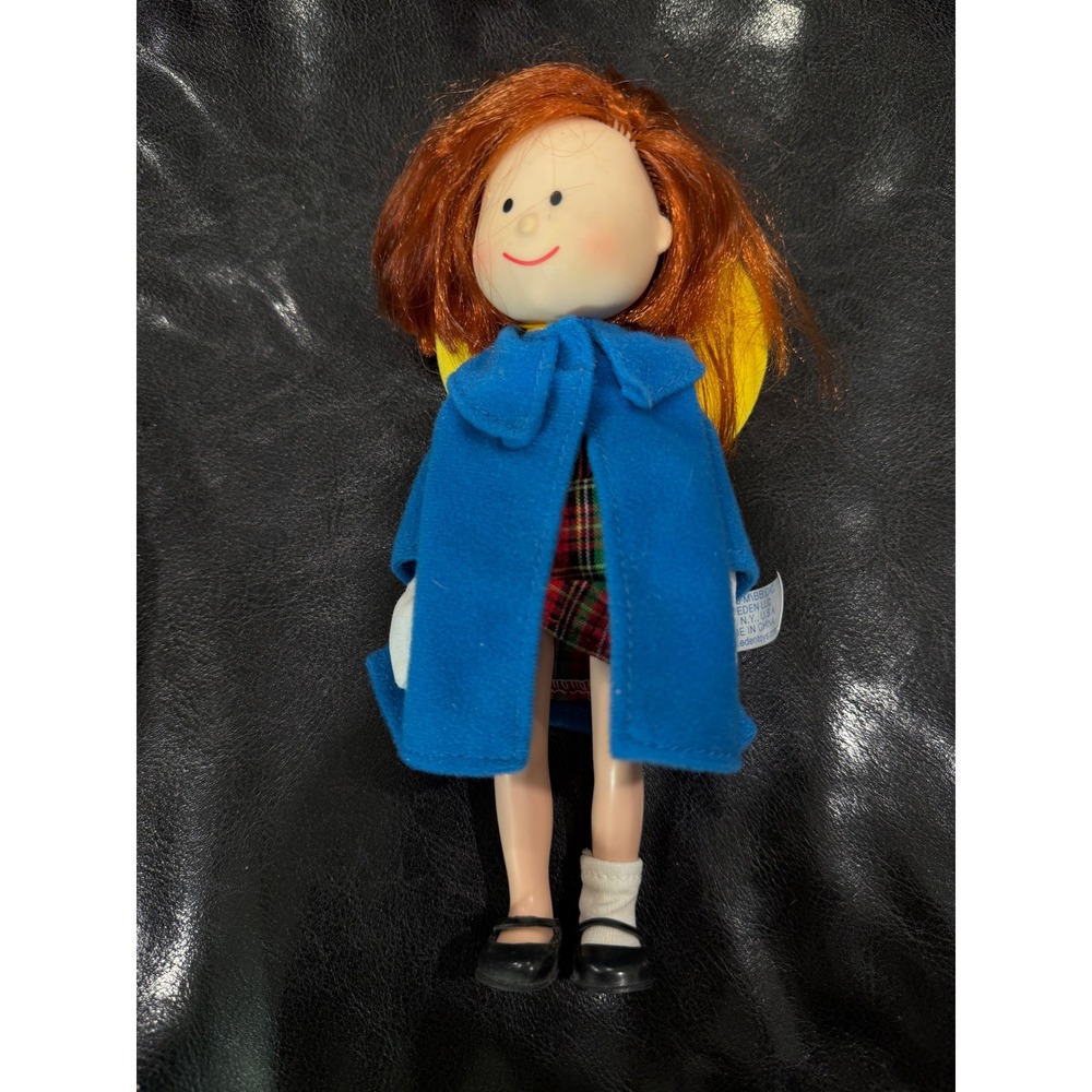 Eden Toys 1996‎ Little Girl Doll Red Hair Yellow Hat Blue Coat